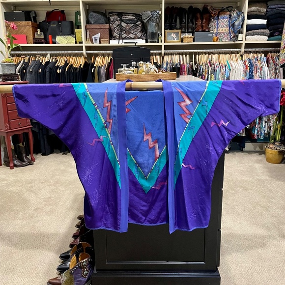 One-of-a-Kind Handpainted Silk Wearable Art Top by Ellen Spring - Picture 5 of 6